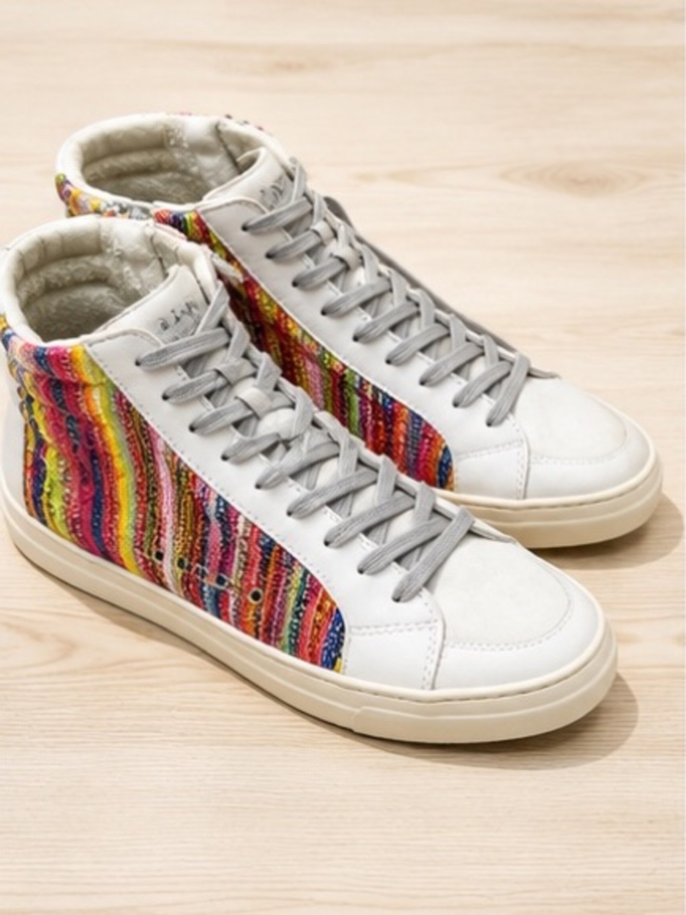 P448 Multicolor Striped High-Top Sneakers
